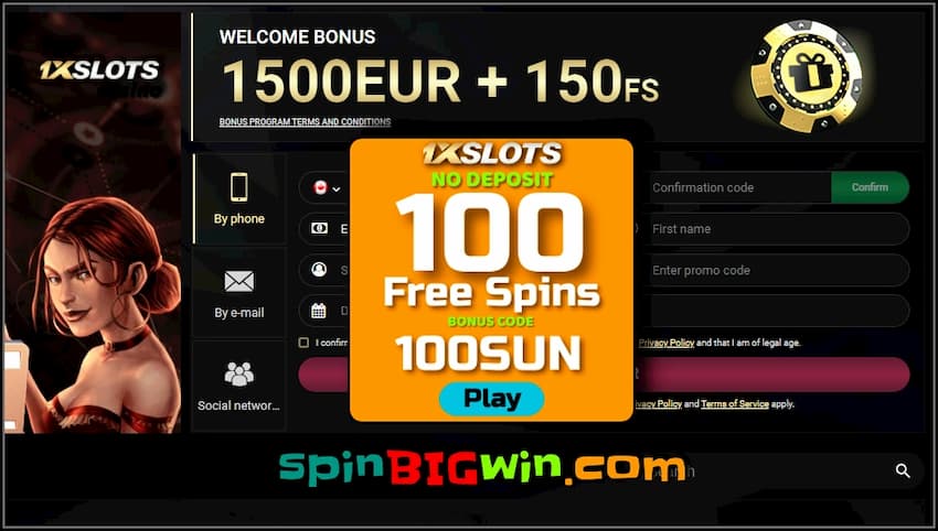 1xSLOTS Casino (Review 2021) 100 Free Spins No Deposit is in the photo.